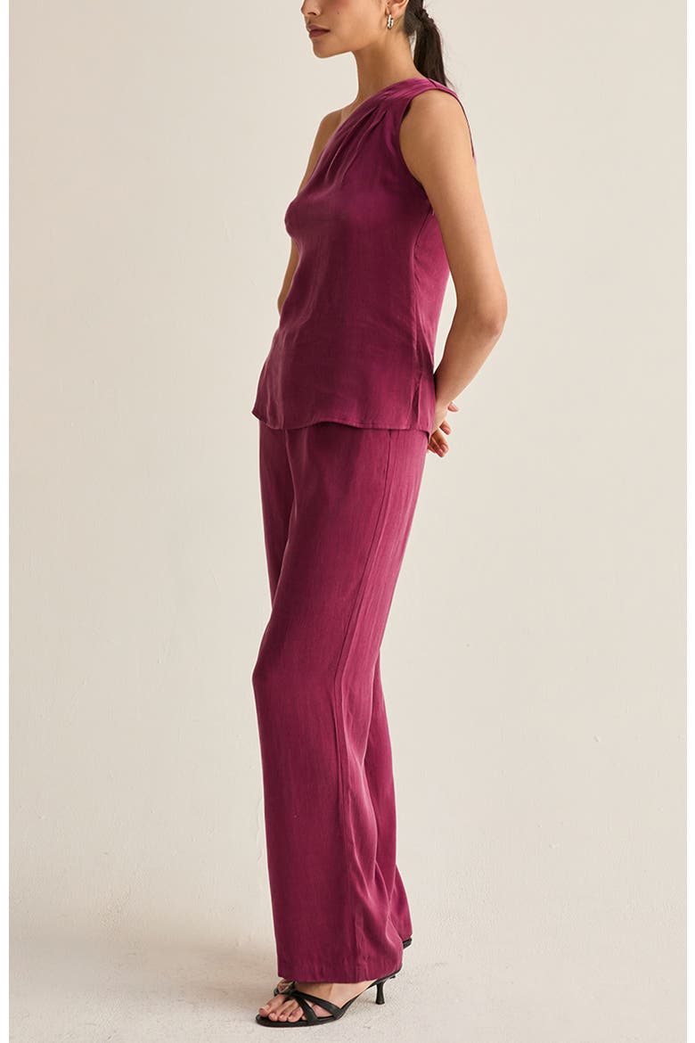 Straight Leg Cupro Trousers, Alternate, color, Merlot