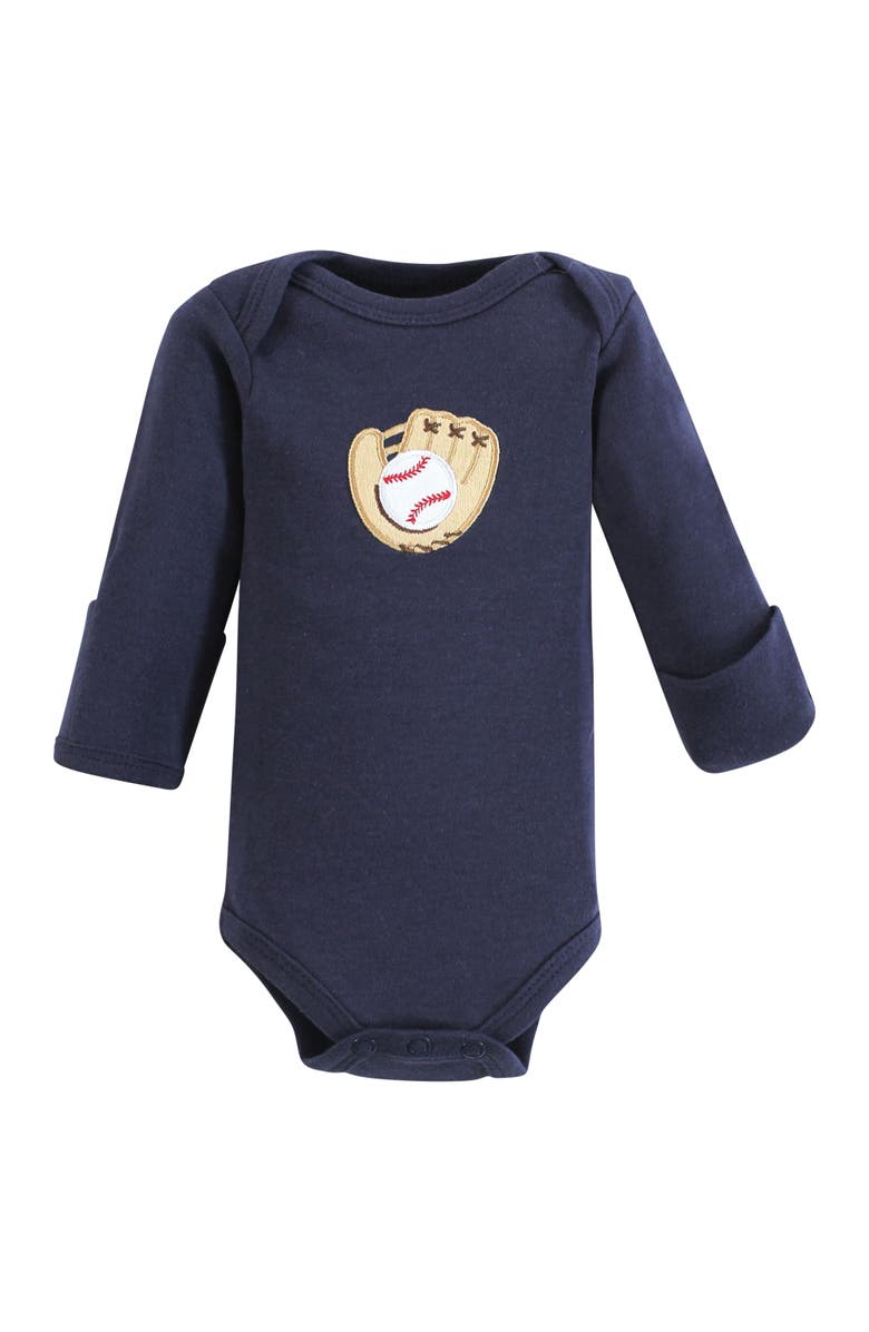 Luvable Friends Preemie Long Sleeve Bodysuits 3pk Baseball, Alternate, color, Baseball