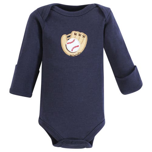Luvable Friends Preemie Long Sleeve Bodysuits 3pk Baseball In Multi