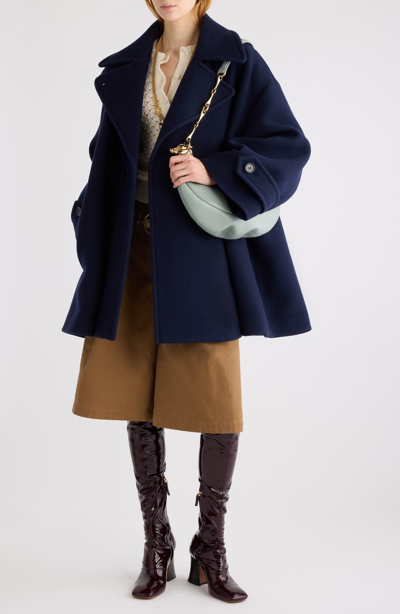 Chloé Garment Dye Organic Cotton Canvas Bermuda Shorts, Alternate, color, Mustard Brown