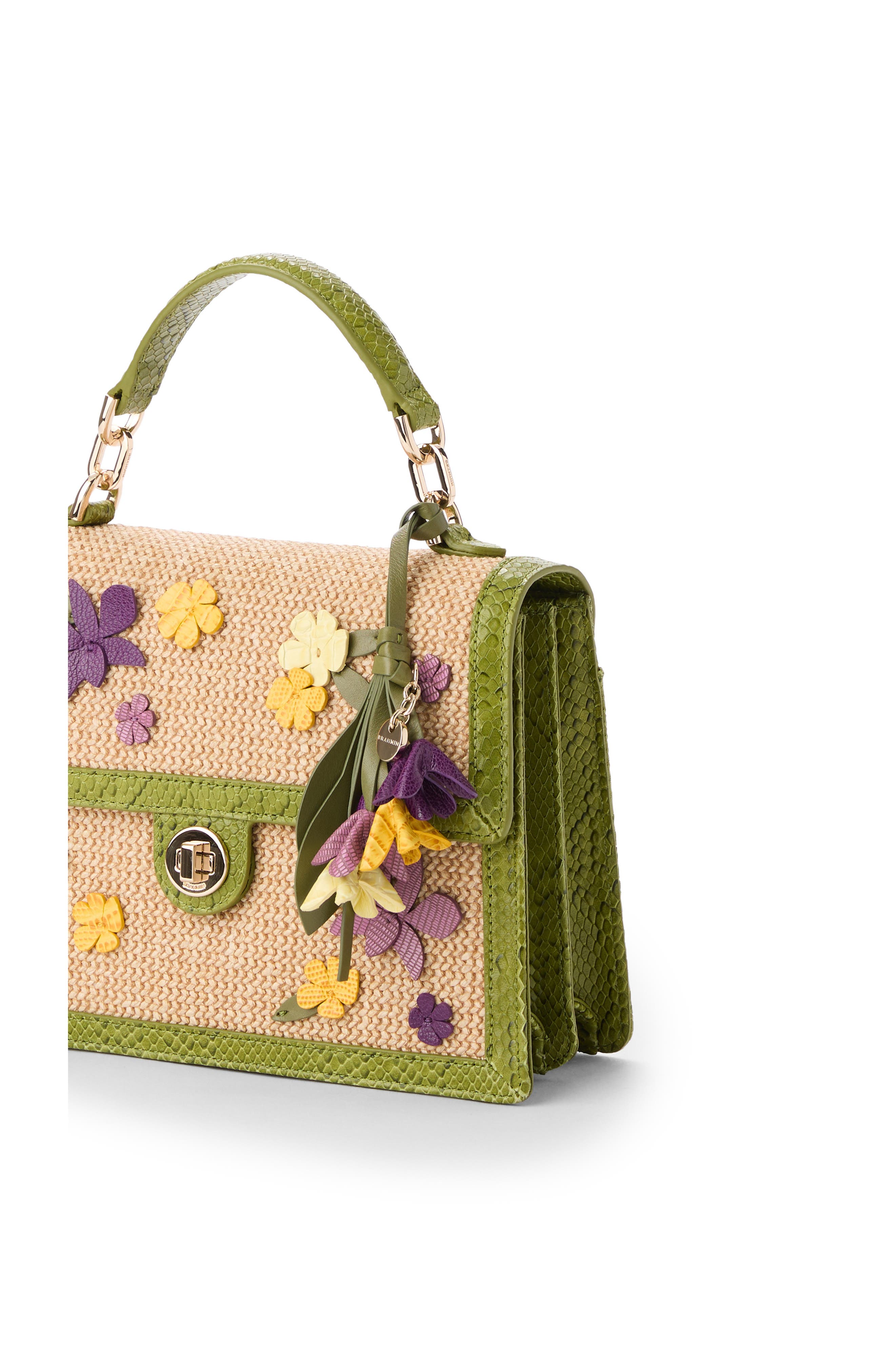 Brahmin Small Hallie Top Handle Bag, Alternate, color, Green Multi