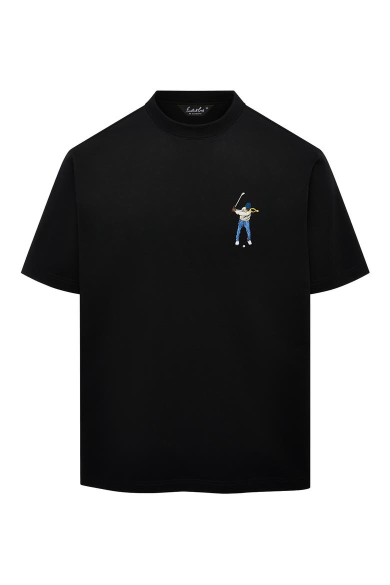 Core Embroidered T-Shirt, Main, color, BLACK