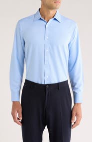TOM BAINE Stripe Jacquard Button-Up Shirt