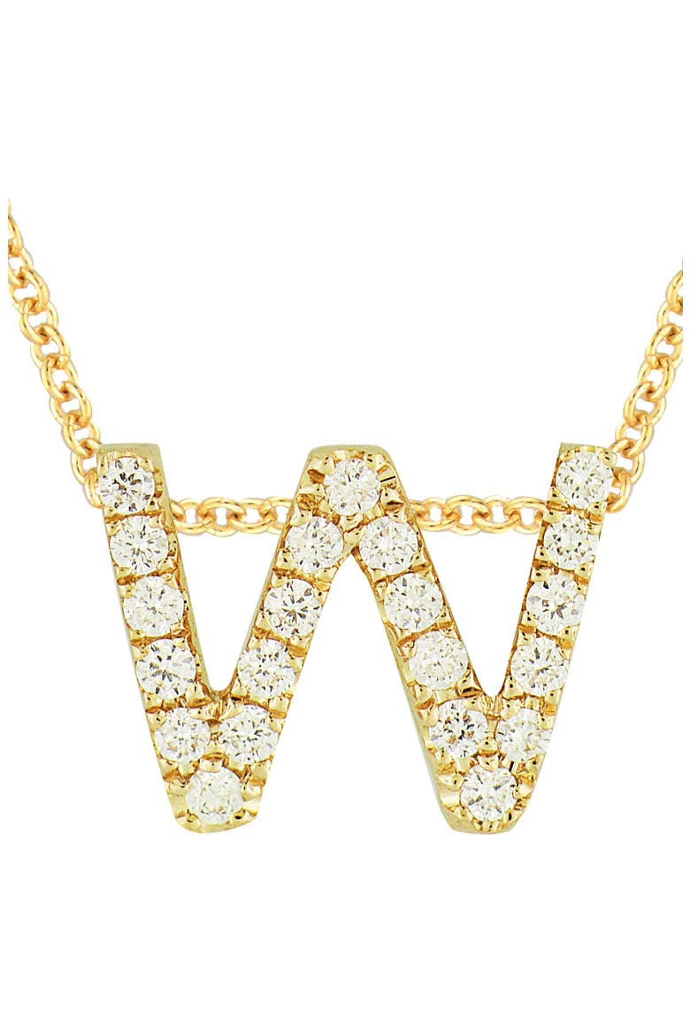18k Gold Pavé Diamond Initial Pendant Necklace, Alternate, color, 18K YELLOW GOLD - W