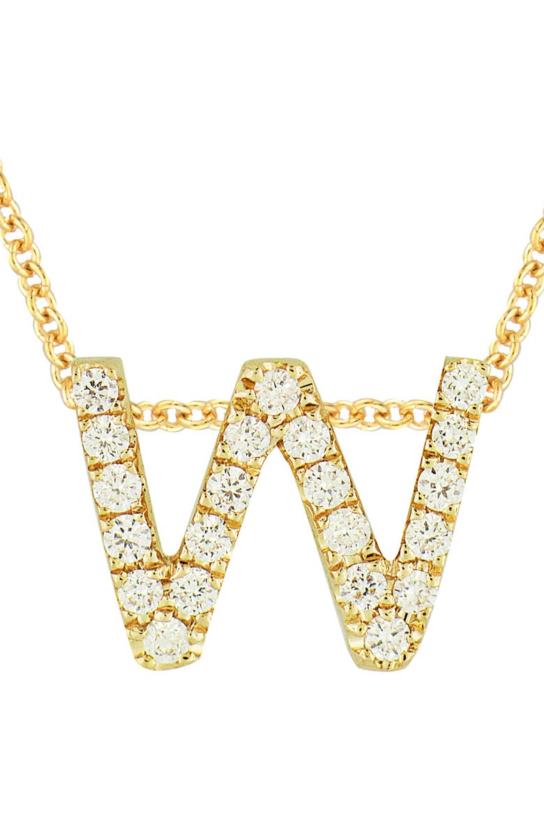 Bony Levy 18k Gold Pavé Diamond Initial Pendant Necklace, Alternate, color, 18K Yellow Gold - W