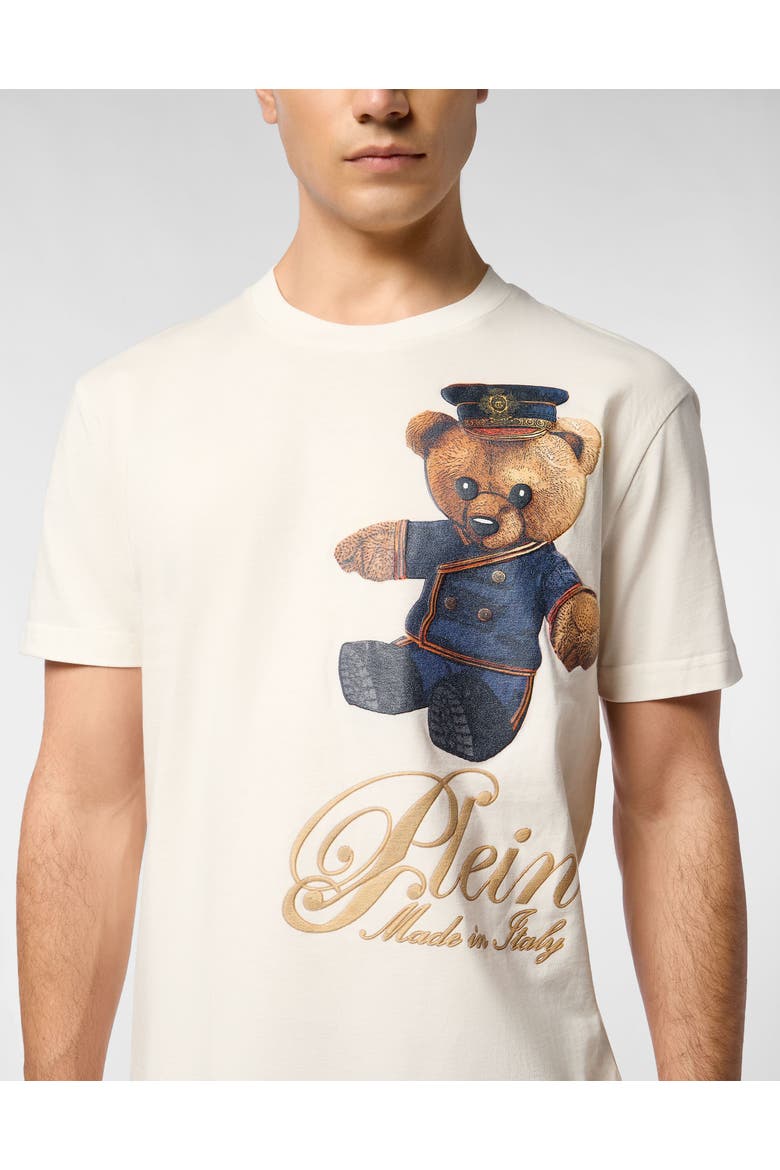 T-Shirt Round Neck Ss Teddy Men, Alternate, color, OffWhite