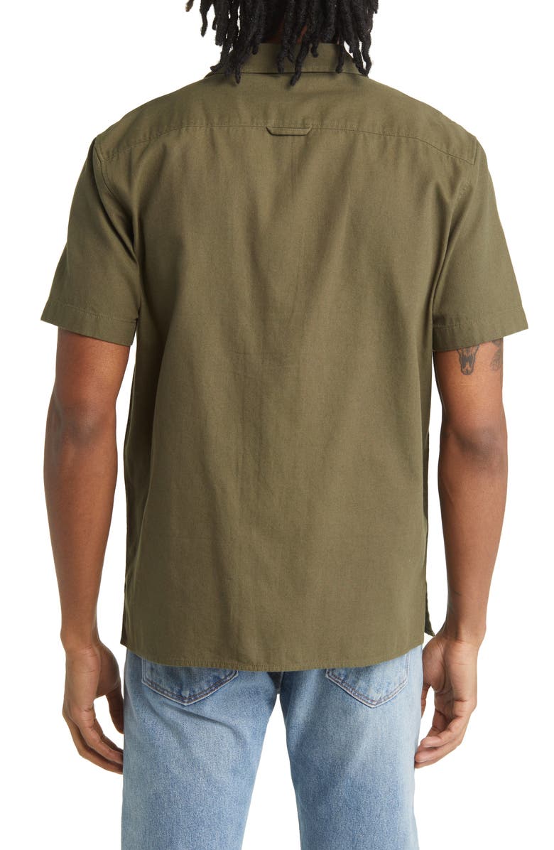 BP. Short Sleeve Canvas Button-Up Shirt, Alternate, color, 