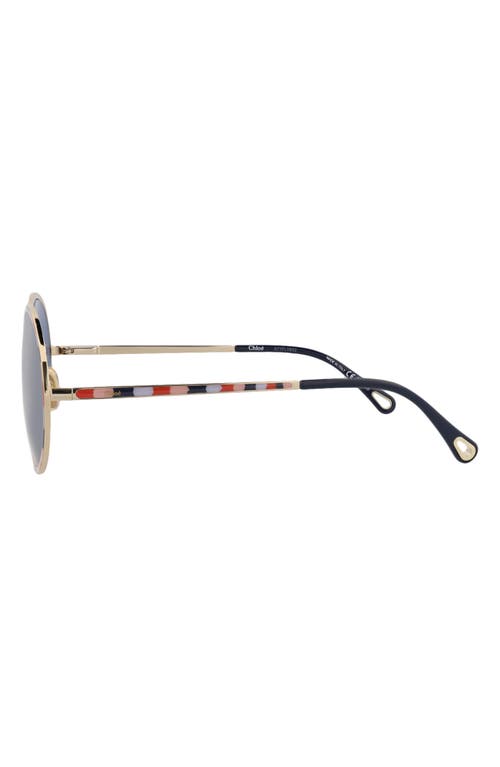Chloé Vitto Round-frame Sunglasses In Gold Gold Blue