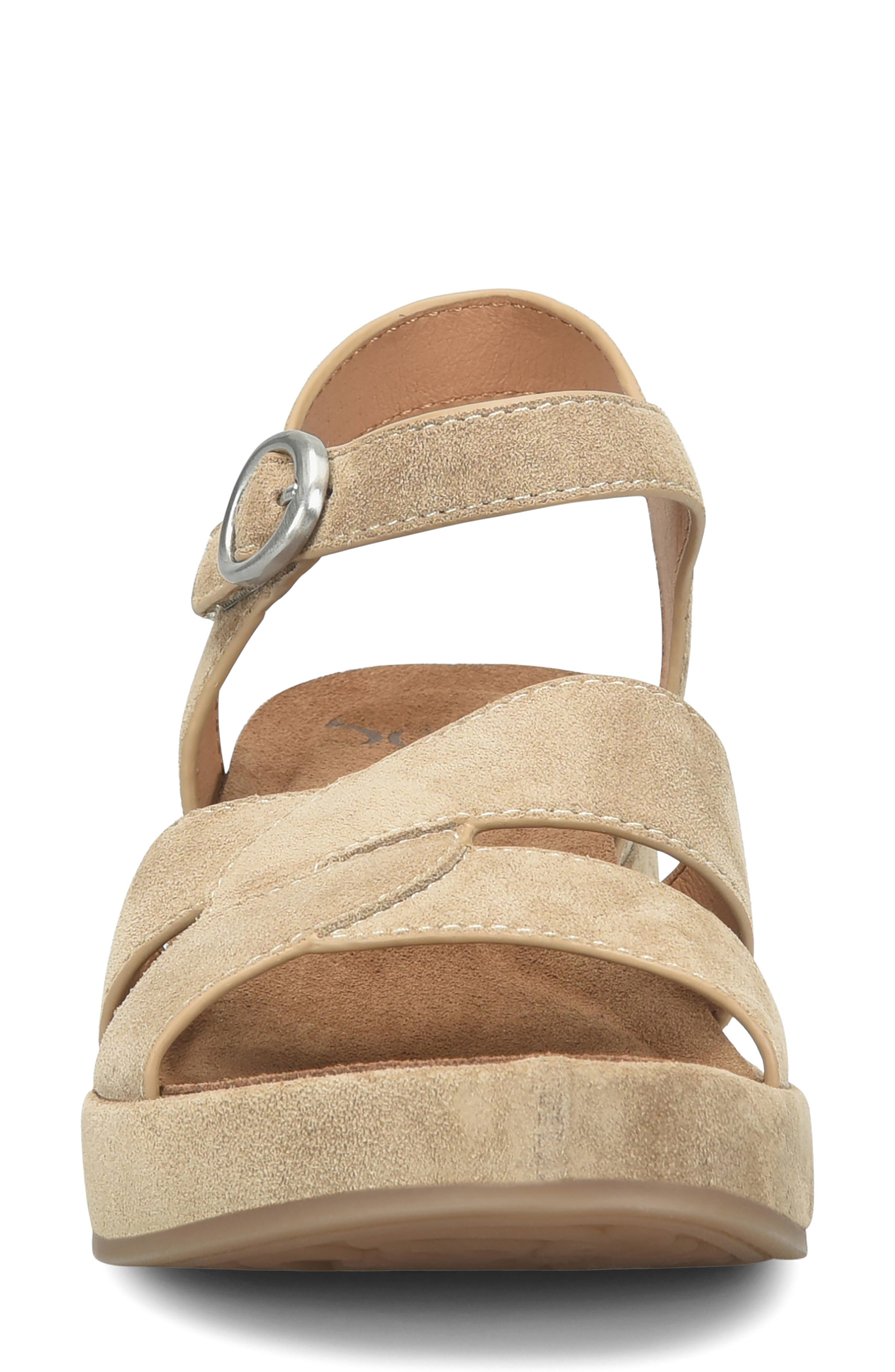 Capri Ankle Strap Platform Sandal, Alternate, color, BARLEY/ BARELY SUEDE