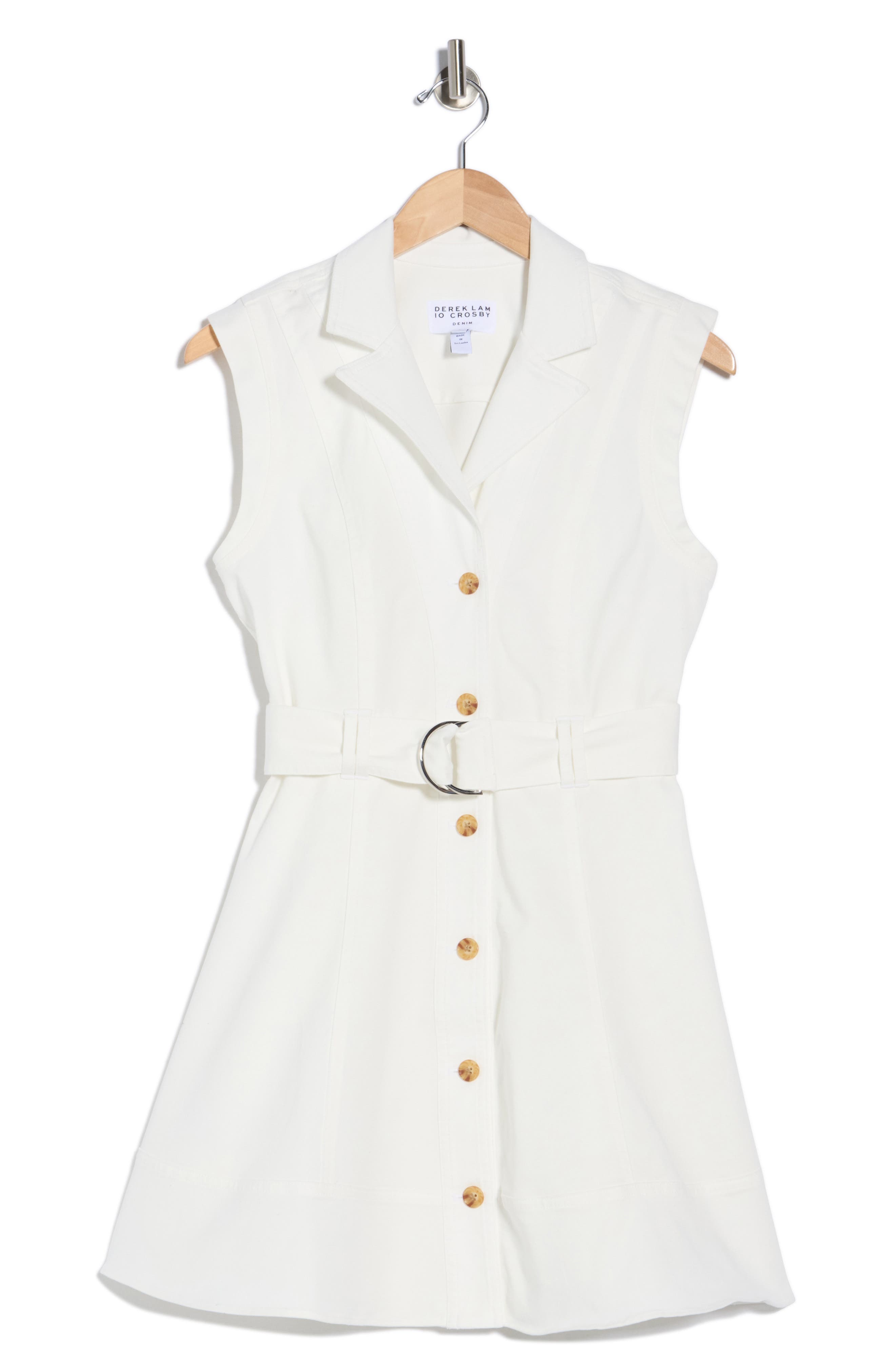 Derek Lam Lya Sleeveless Belted Denim Minidress