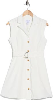 Derek Lam Lya Sleeveless Belted Denim Minidress