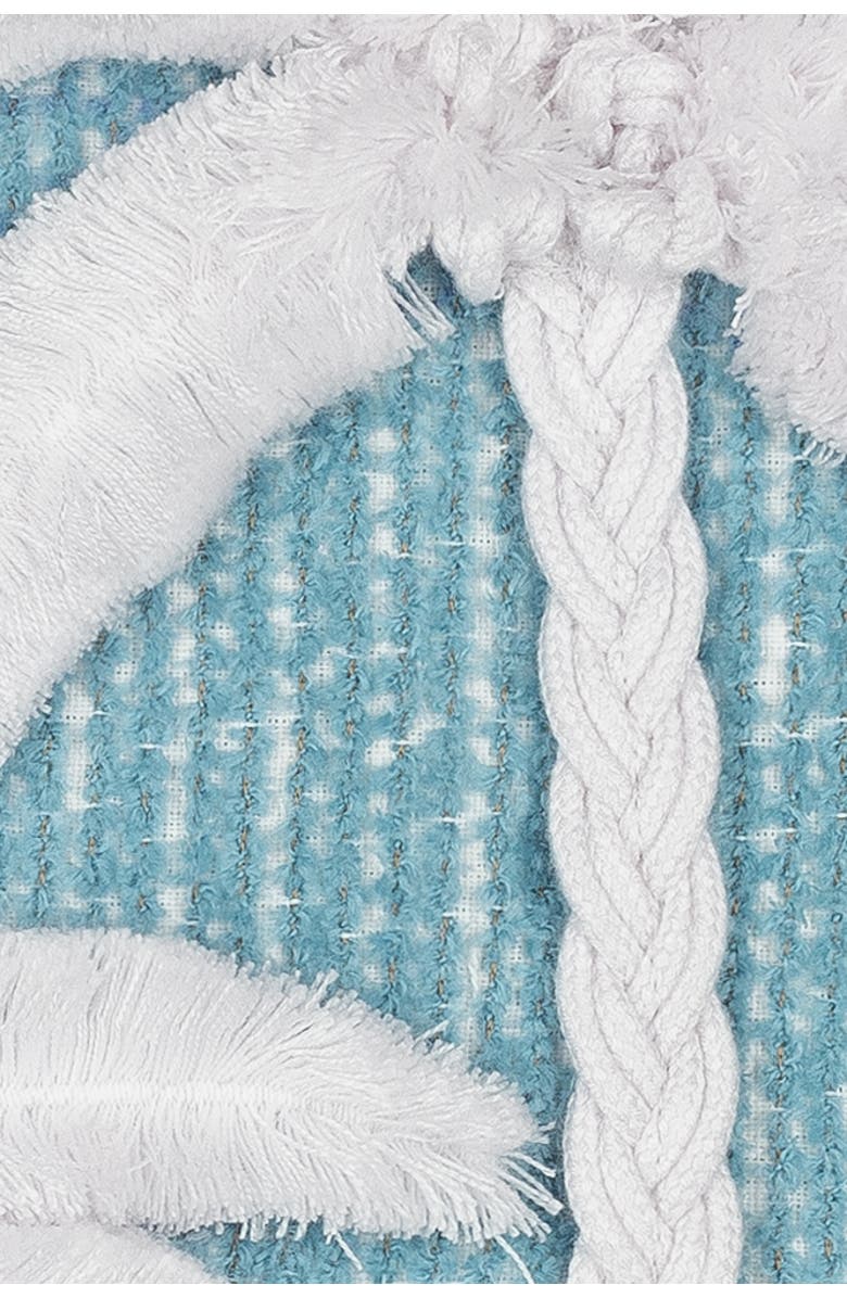 Elaine Smith Escape Handmade Applique Indoor 
Outdoor Woven Accent Pillow, Alternate, color, Ocean