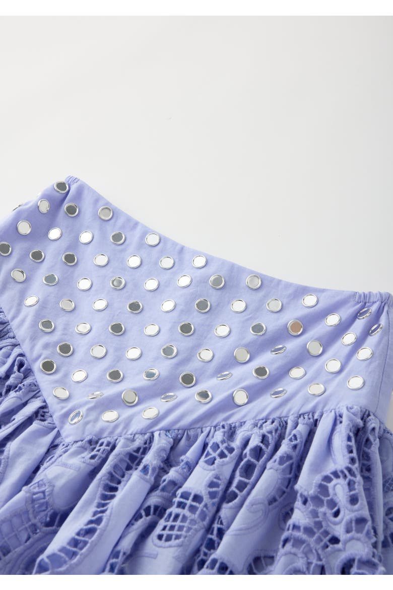 Luciana Embroidered Bubble Mini Skirt, Alternate, color, Lavender