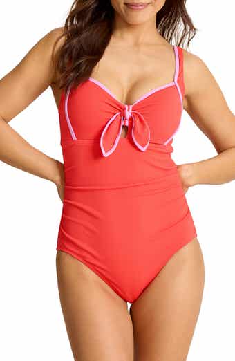 Island Cays Cabana Tie Front One-Piece Swimsuit