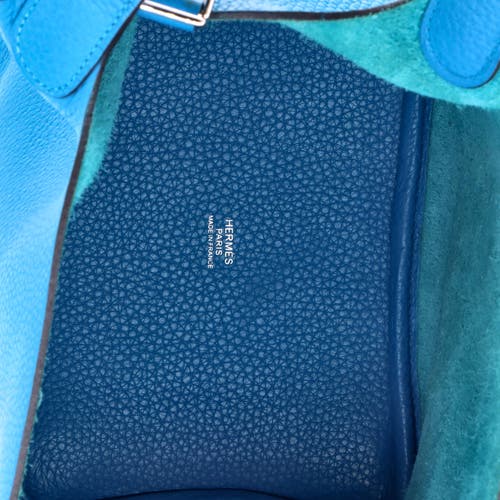 Pre-owned Hermes Hermes Picotin Lock Bag Clemence Pm In Blue