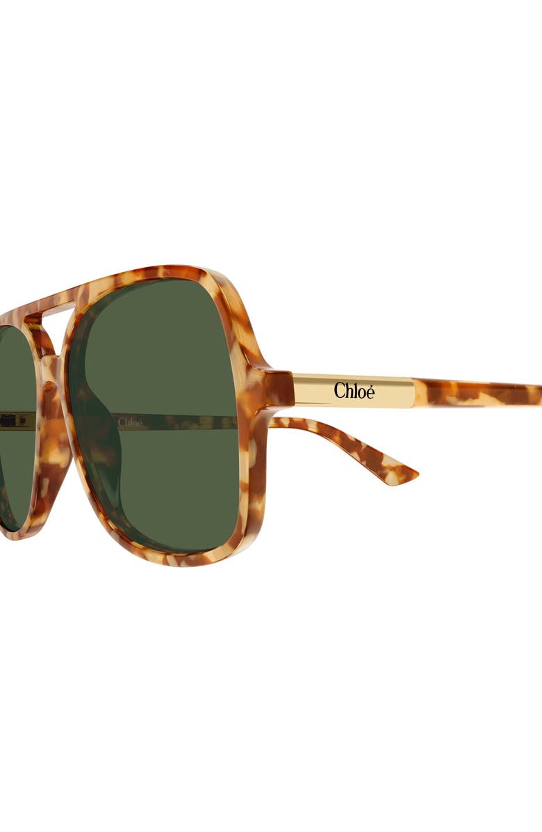 Chloé 57mm Navigator Sunglasses, Alternate, color, Shiny Havana Red Spot Beige