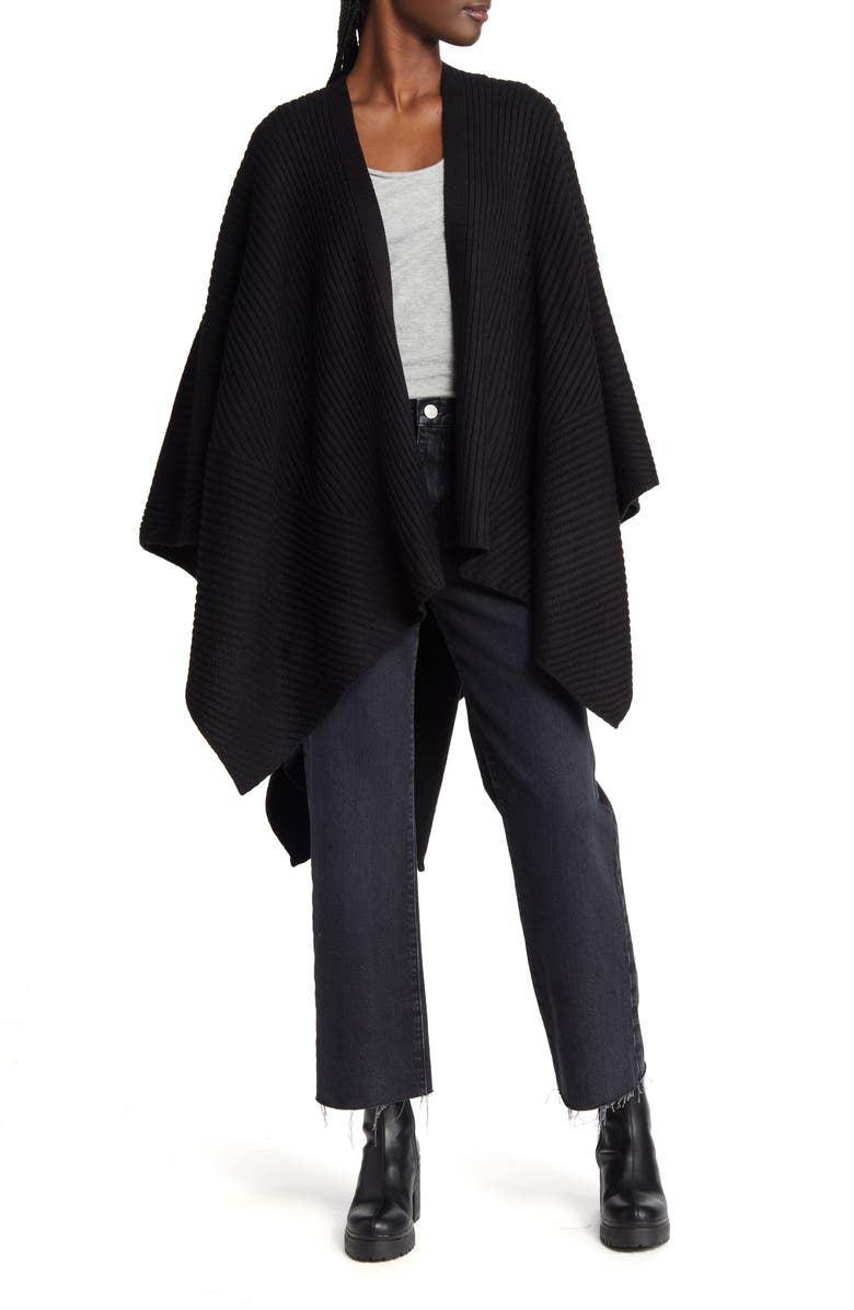 AllSaints Travelling Rib Ruana, Main, color, 