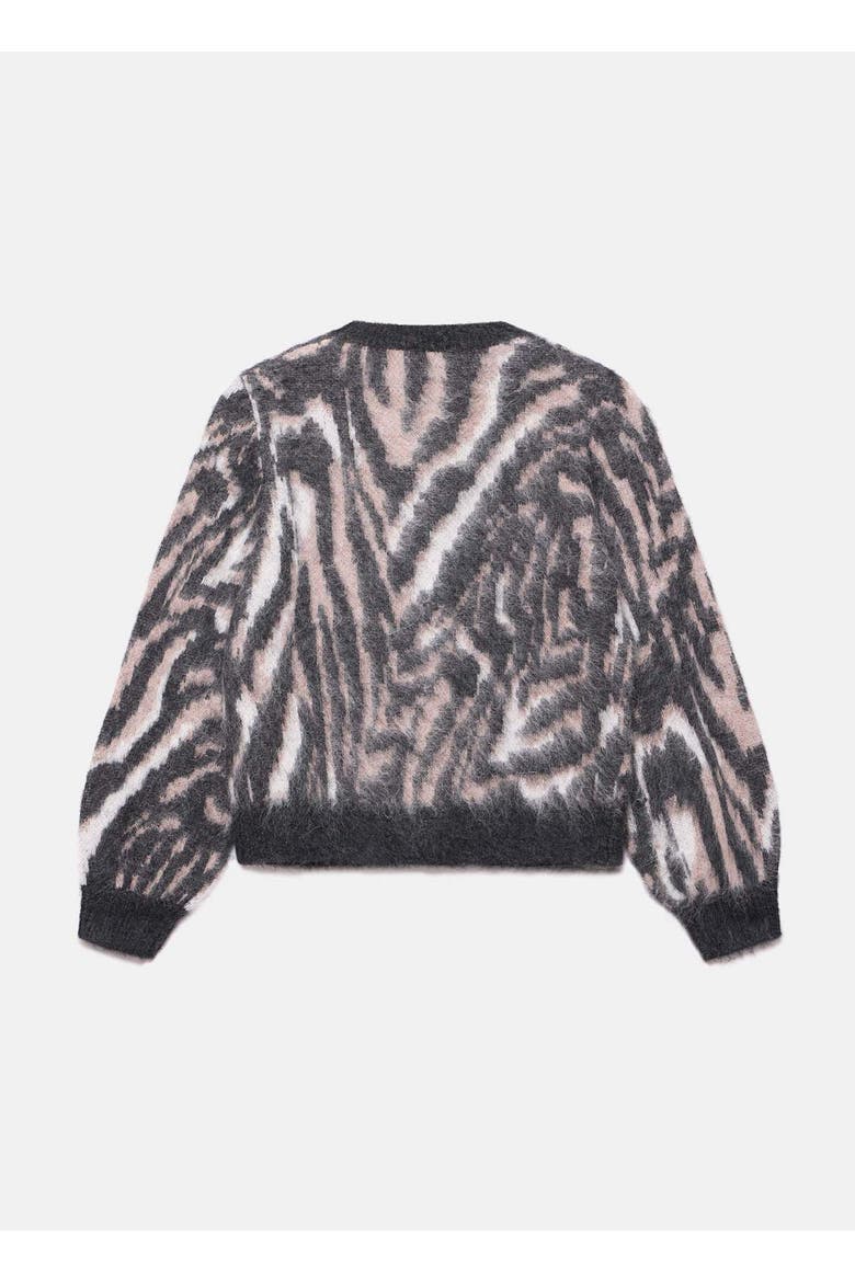 Zebra Knit Cardigan, Alternate, color, Neutral