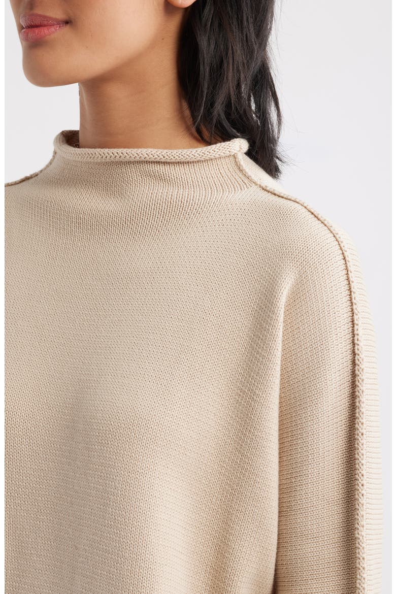 Monterey Funnel Neck Sweater, Alternate, color, SAND