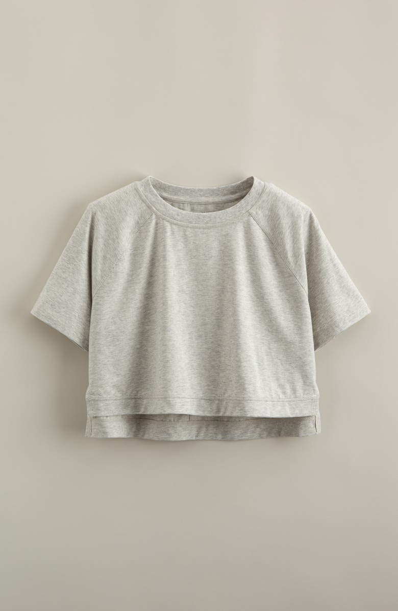 Zella Girl Kids' All Star Crop T-Shirt, Main, color, Grey Light Heather