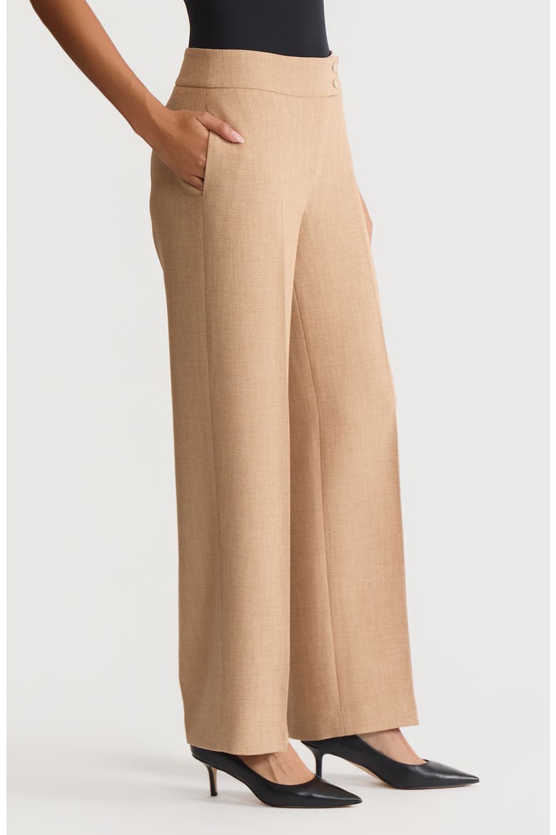 Flat Front Wide Leg Pants, Alternate, color, SOFT SAND