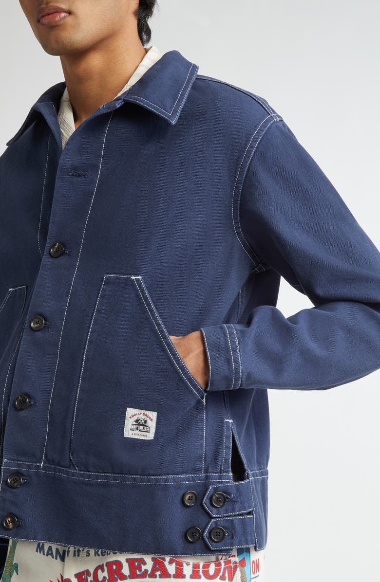 Bode Knolly Brook Side Tab Jacket, Alternate, color, Dark Navy