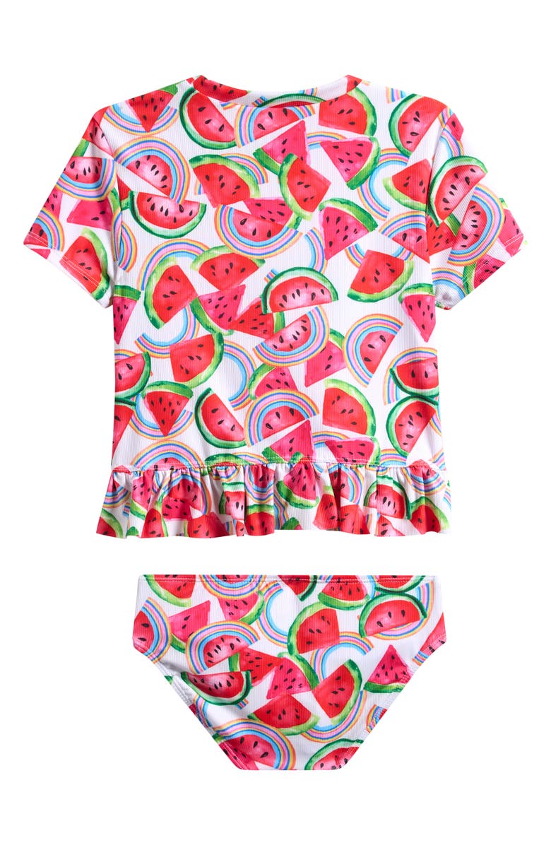 Andy & Evan Kids' Ruffle Watermelon Two-Piece Swimsuit, Alternate, color, Pink Watermelon