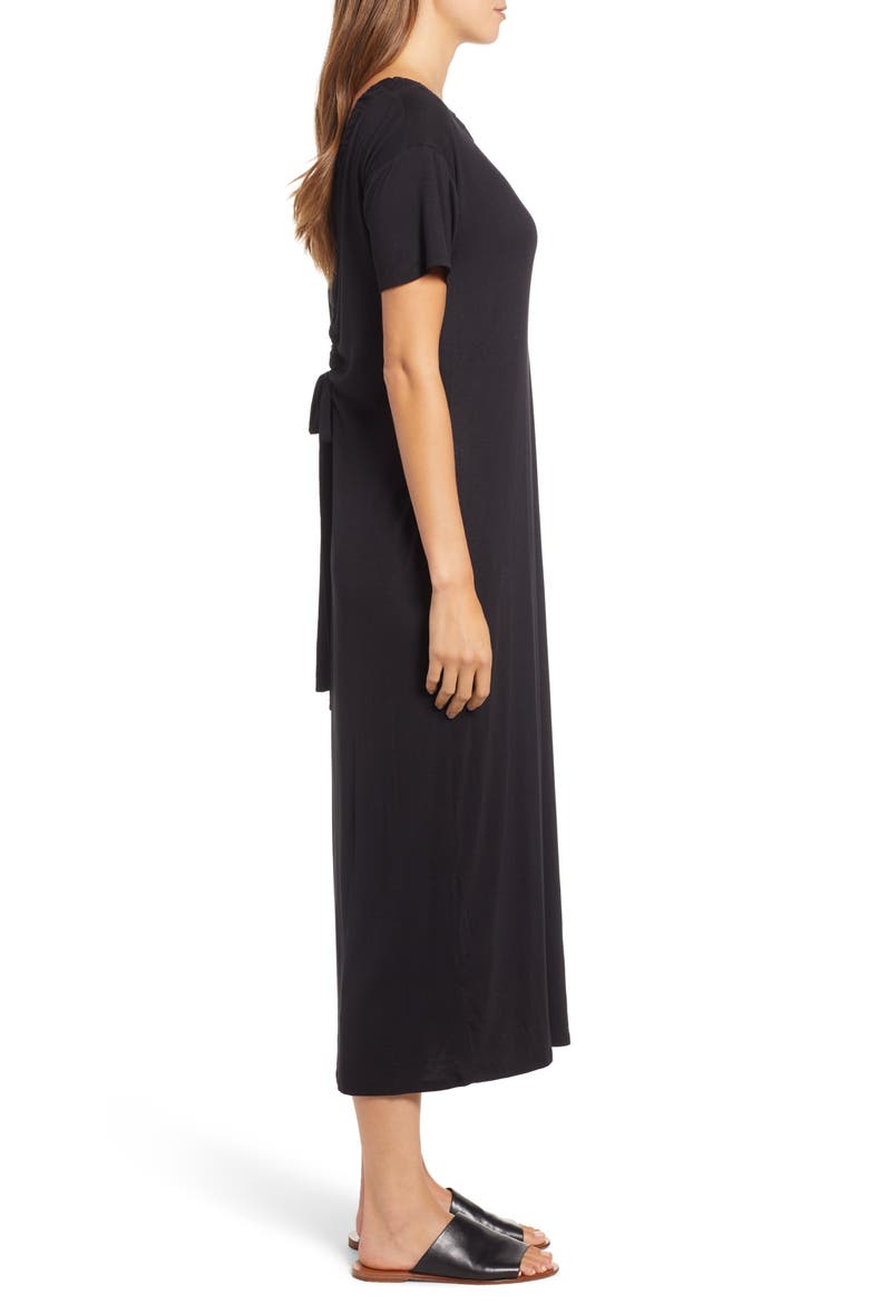Cinched Back Maxi Dress, Alternate, color, BLACK