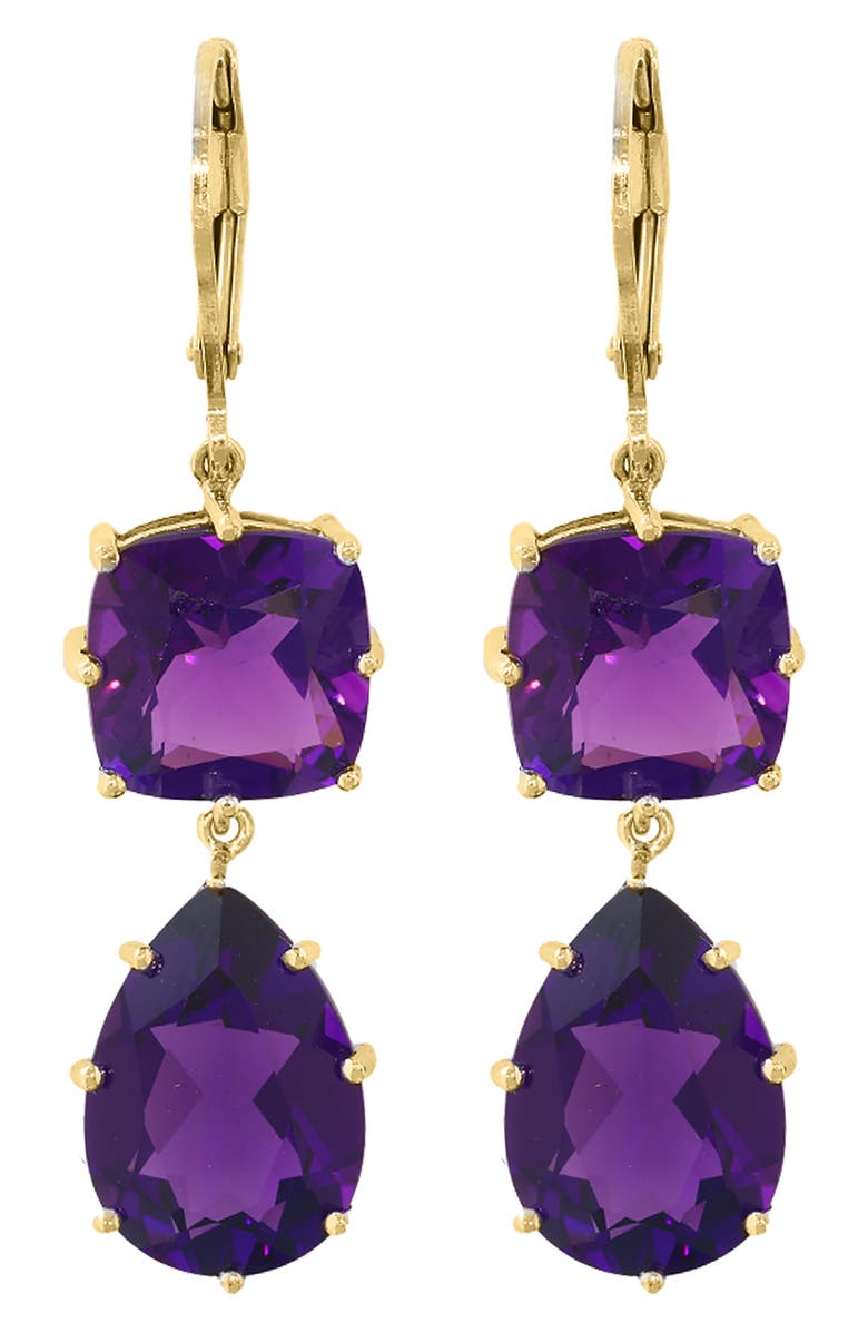 EFFY Amethyst Double Drop Earrings, Main, color, Purple