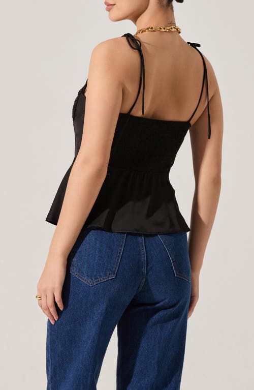 Astr The Label Selina Bustier Peplum Top In Black