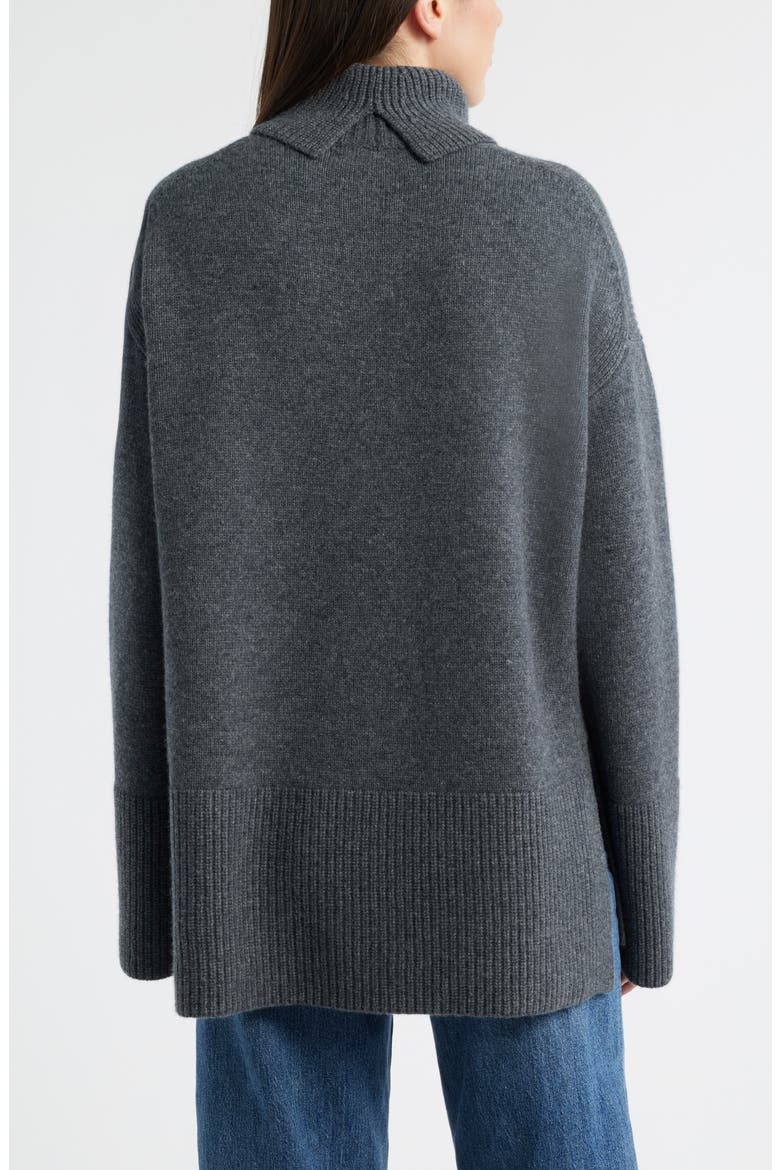 Wool & Cashmere Turtleneck Sweater, Alternate, color, GREY ONYX HEATHER