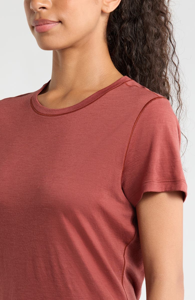 Smartwool Ultralite Short Sleeve Merino Wool Blend T-Shirt, Alternate, color, Burnt Sienna