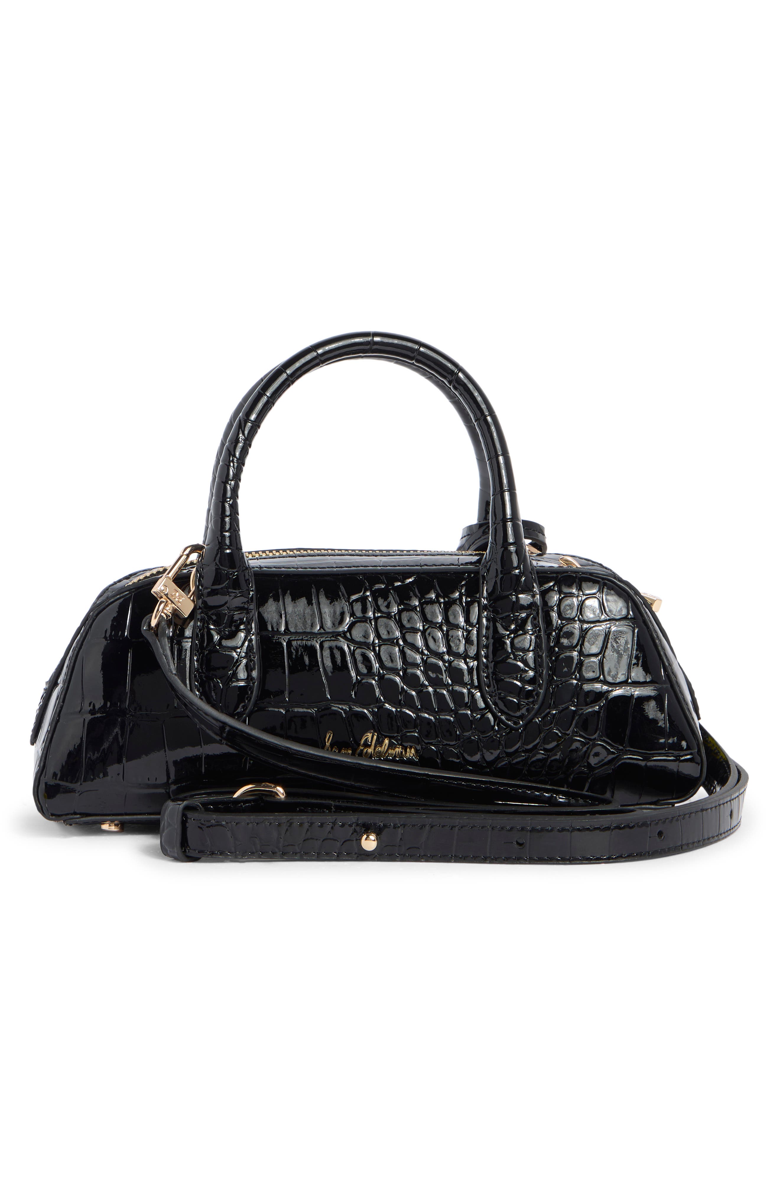 Sam Edelman Micro Nori Faux Leather Bowler Satchel, Alternate, color, Black