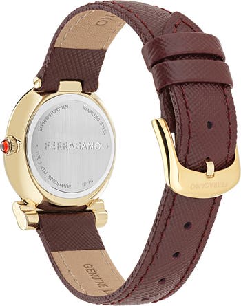 【FERRAGAMO】Gancini Leather Watch カーフレザー 28mm FERRAGAMO Gancini Twisted Leather Strap Watch, 28mm | Nordstrom