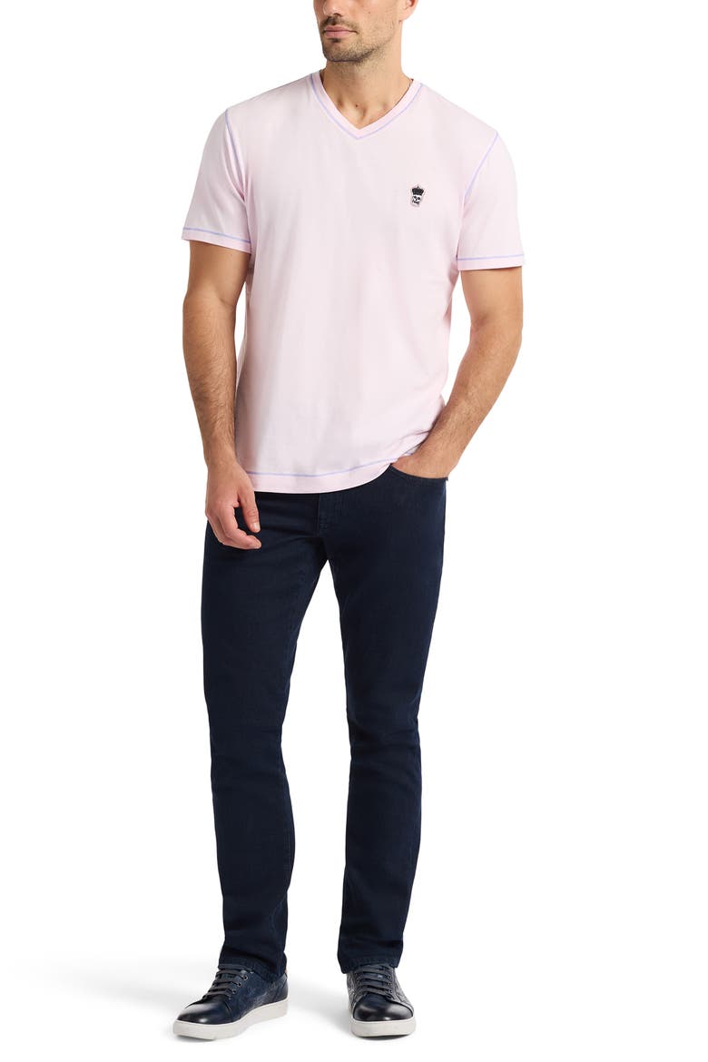 Damien V-Neck Knit T-Shirt, Alternate, color, PINK