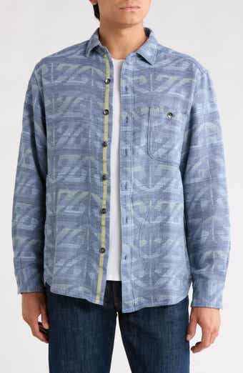 Ombrè Cotton Long Sleeve Button-Up Shirt