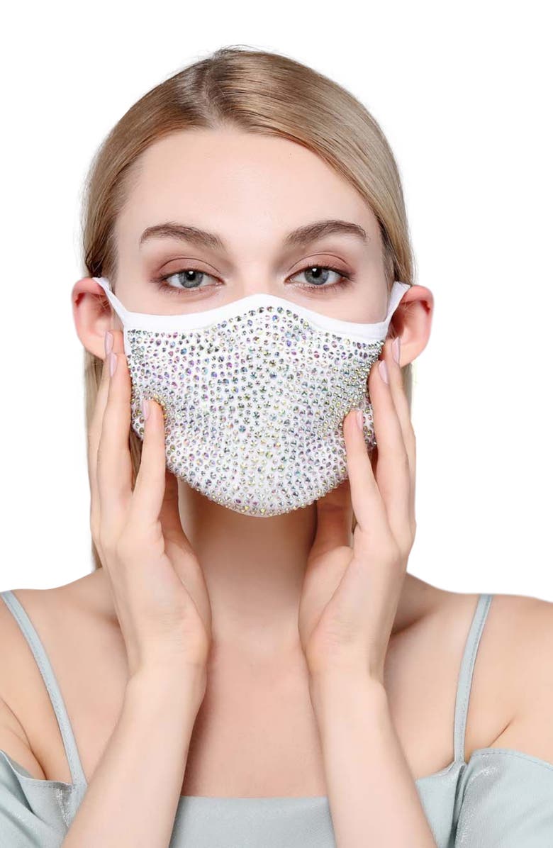 NATALIE MILLS Destiny Crystal Adult Cotton Face Mask, Main, color, 