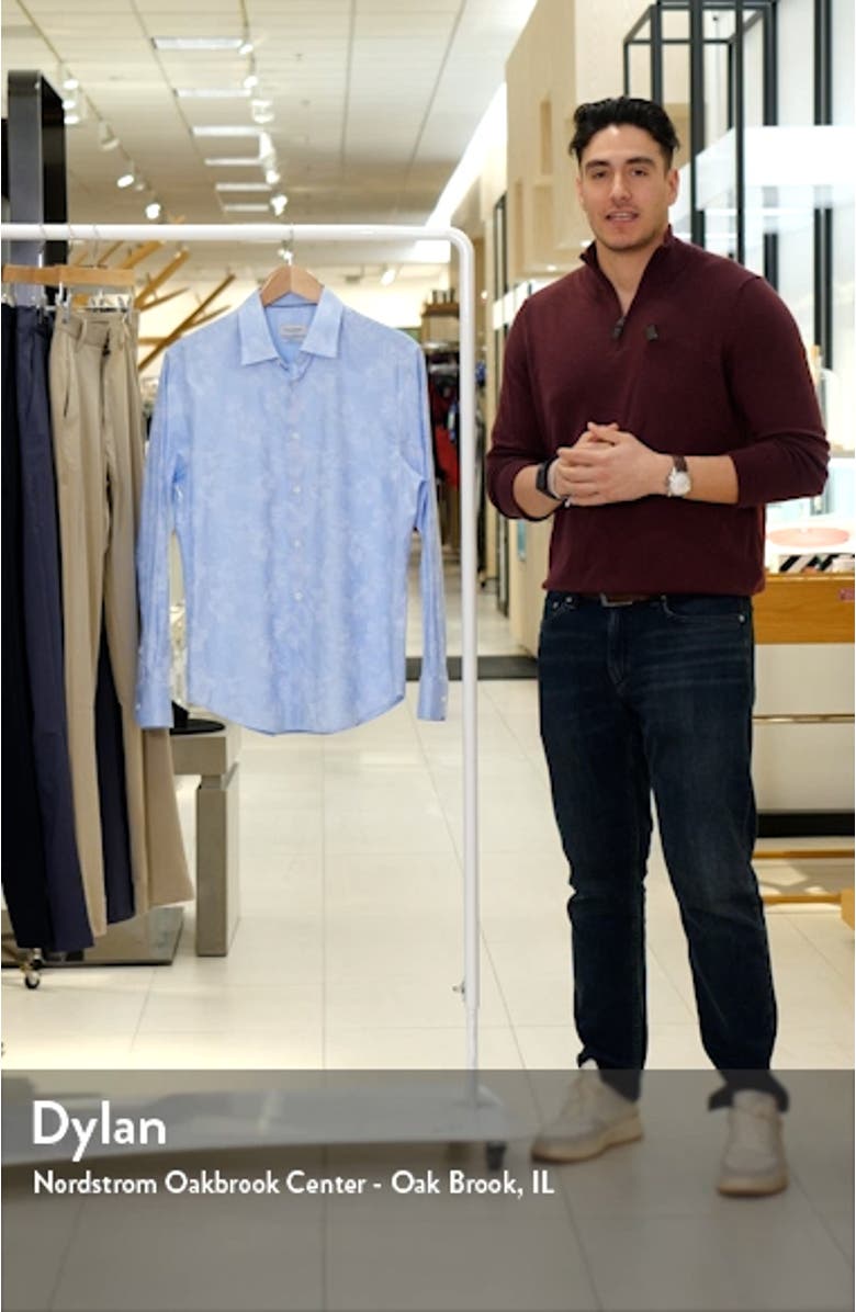 Julian Shaped Fit Print Button-Up Shirt, sales video thumbnail