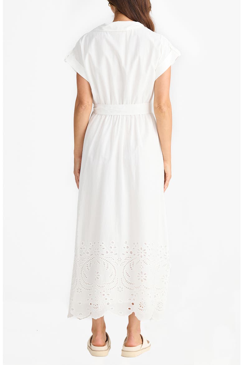 Versailles Cutwork Maxi Shirtdress, Alternate, color, WHITE