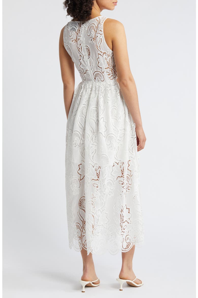 Bouquet Eyelet Maxi Dress, Alternate, color, WHITE