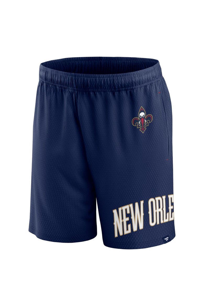 Men's Fanatics Branded Navy New Orleans Pelicans Free Throw Mesh Shorts, Alternate, color, Navy