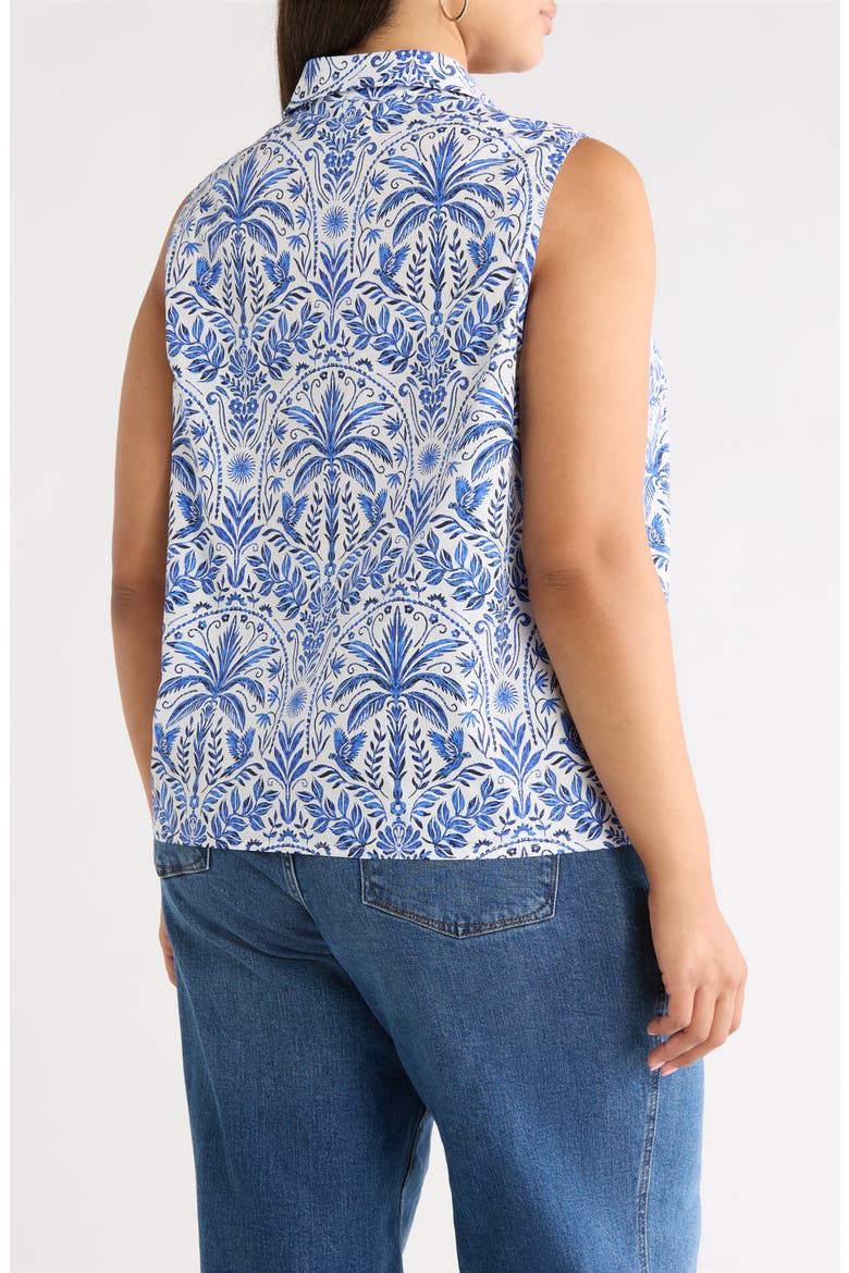 Romina Floral Print Sleeveless Top, Alternate, color, BLUE-WHTE-MULTI