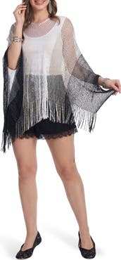 SAACHI Crochet Fringe Poncho