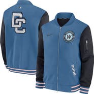 Nike Men's Nike Blue Washington Nationals 2025 City Connect Authentic Collection Full-Zip Dugout Bomber Jacket