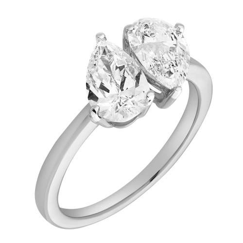 Luvmyjewelry Twin Flames 14k Gold Pear Cut Lab Grown Diamond Toi Et Moi Ring In 14k White Gold