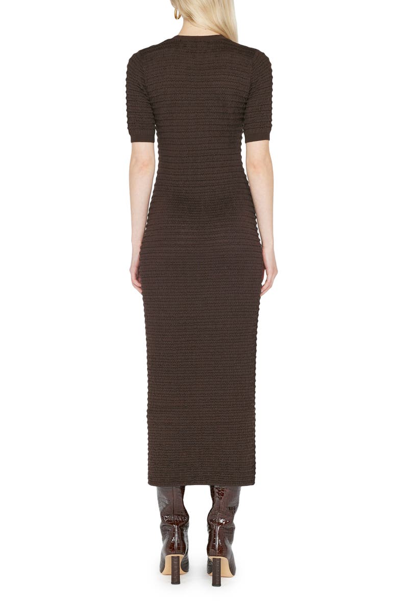 FRAME Smocked Silk & Cotton Knit Midi Dress, Alternate, color, 
