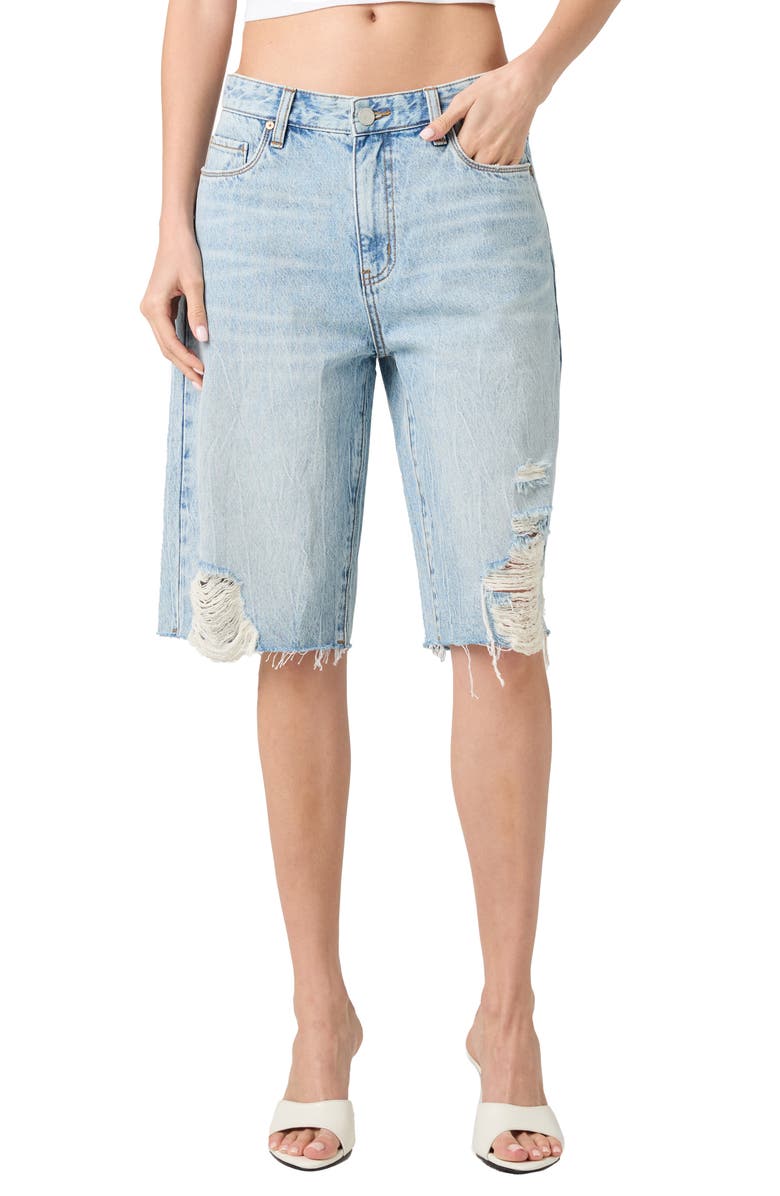 BLANKNYC The Leonard Distressed Cutoff Denim Bermuda Shorts, Main, color, 