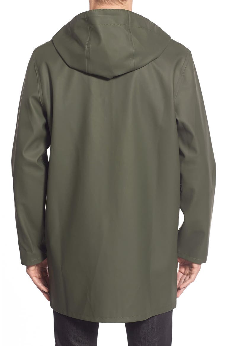 Stockholm Long Sleeve Hooded Raincoat, Alternate, color, GREEN