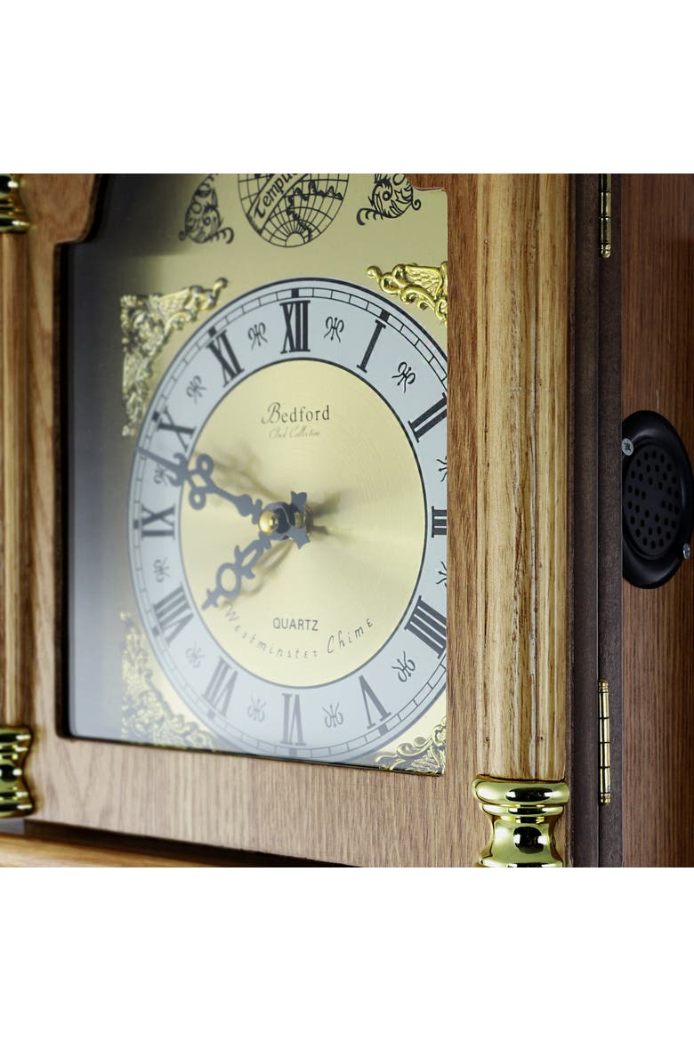 Classic 26in Pendulum Wall Clock with Oak Finish, Alternate, color, Light Brown