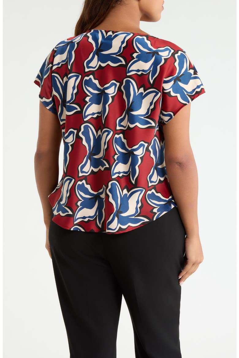 Floral Cowl Neck Top, Alternate, color, RUST MULTI
